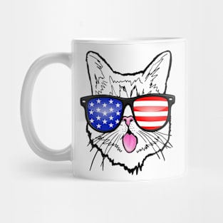 US Patriotic Cat Mug